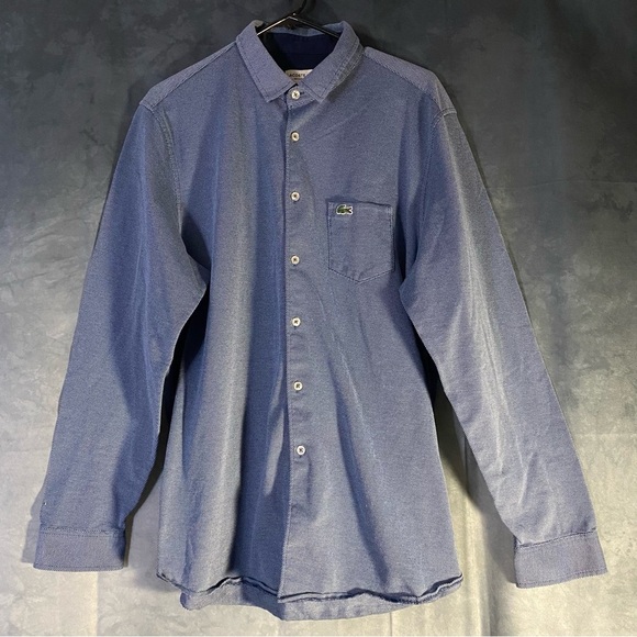 Lacoste Long Sleeve Button Down Regular Fit Blue Shirt XL / 2XL Classic Preppy - Picture 1 of 11
